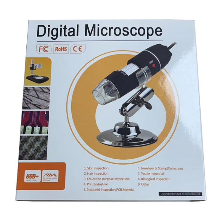 Microscopio digital USB 2.0 de 1,3 megapíxeles 500X con 8 LED, 500X
