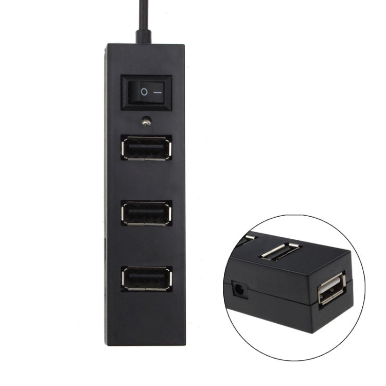 Adaptador divisor USB HUB 2.0 USB de 4 puertos con interruptor, 4 Ports with Switch (White), 4 Ports with Switch (Black)