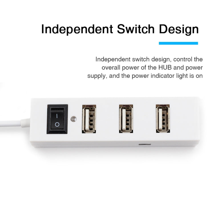 Adaptador divisor USB HUB 2.0 USB de 4 puertos con interruptor, 4 Ports with Switch (White), 4 Ports with Switch (Black)