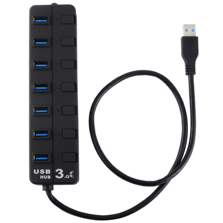 Hub USB 3.0 de 7 puertos con interruptores individuales para cada puerto de transferencia de datos, 7 Ports (White), 7 Ports (Black)