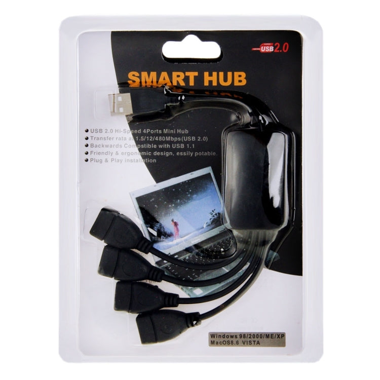 Hub universal de cable de alta velocidad USB 2.0 480Mbps de 4 puertos para PC