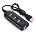 HUB USB 2.0 de 4 puertos, longitud del cable: 30 cm, 4 Ports (Black), 4 Ports (White)
