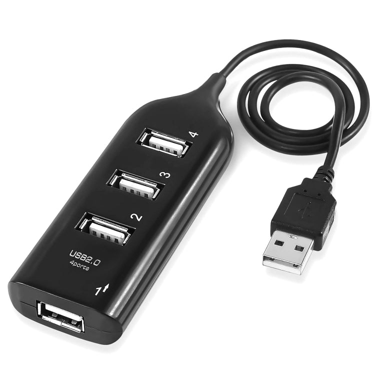 HUB USB 2.0 de 4 puertos, longitud del cable: 30 cm, 4 Ports (Black), 4 Ports (White)
