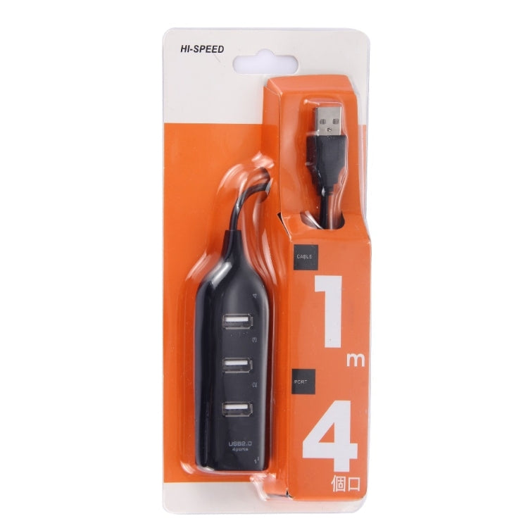 HUB USB 2.0 de 4 puertos, longitud del cable: 30 cm, 4 Ports (Black), 4 Ports (White)