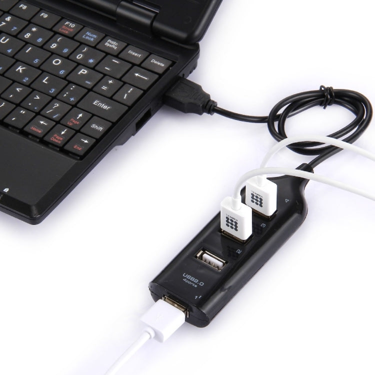 HUB USB 2.0 de 4 puertos, longitud del cable: 30 cm, 4 Ports (Black), 4 Ports (White)