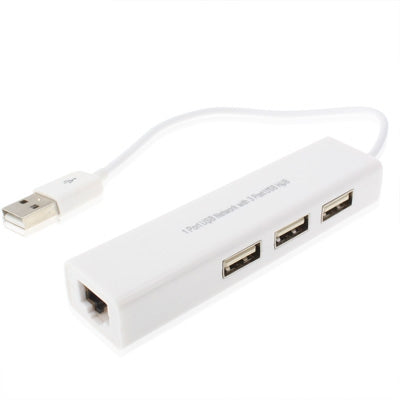 Red USB de 1 puerto con concentrador USB de 3 puertos a tarjeta adaptadora Lan Ethernet RJ45 hembra, USB 2.0