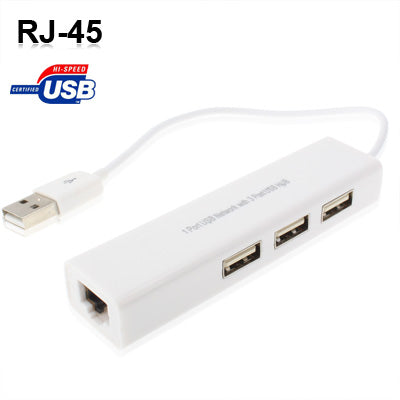 Red USB de 1 puerto con concentrador USB de 3 puertos a tarjeta adaptadora Lan Ethernet RJ45 hembra, USB 2.0