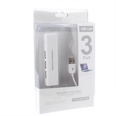 Red USB de 1 puerto con concentrador USB de 3 puertos a tarjeta adaptadora Lan Ethernet RJ45 hembra, USB 2.0