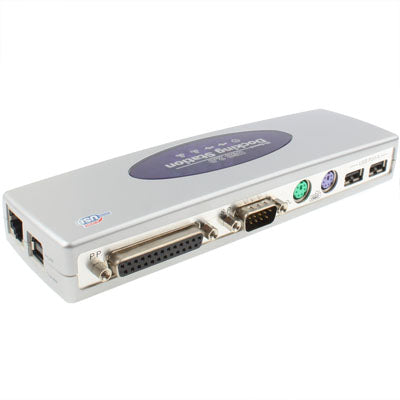 Estación de Acoplamiento USB 2.0 de Alta Velocidad con 8 Puertos (2xUSB 2.0 + Mouse PS2 + Teclado PS2 + RS232 + DB25 + LAN + Upstream),Negro, Docking Station (Silver), Docking Station (Black)