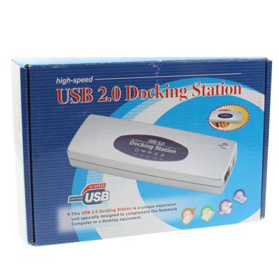Estación de Acoplamiento USB 2.0 de Alta Velocidad con 8 Puertos (2xUSB 2.0 + Mouse PS2 + Teclado PS2 + RS232 + DB25 + LAN + Upstream),Negro, Docking Station (Silver), Docking Station (Black)