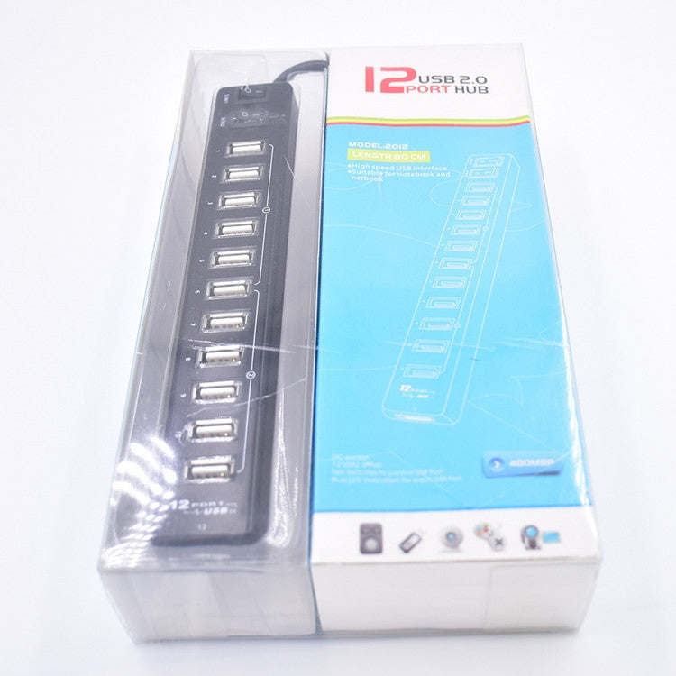 HUB USB 2.0 de 12 puertos, adecuado para portátiles/netbooks