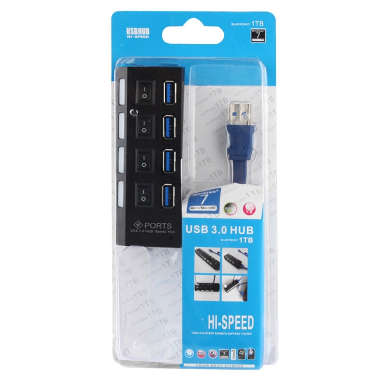 HUB USB 3.0 de 4 puertos, supervelocidad de 5 Gbps, Plug and Play, compatible con 1 TB, 4 Ports (Black), 4 Ports (White)