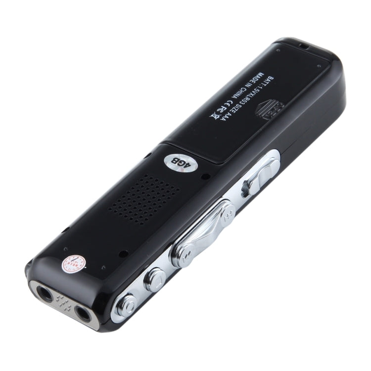 Grabadora de voz digital de 4 GB, reproductor MP3 dictáfono, soporte para grabación telefónica, función VOX (negro)