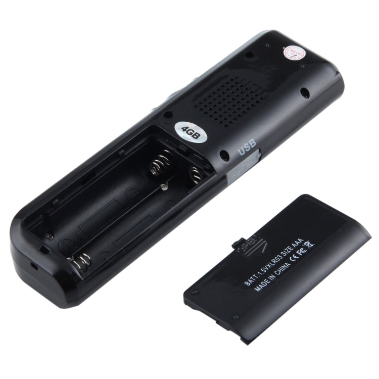 Grabadora de voz digital de 8 GB, reproductor MP3 dictáfono, soporte para grabación telefónica, función VOX, fuente de alimentación: 2 pilas AAA (negro)