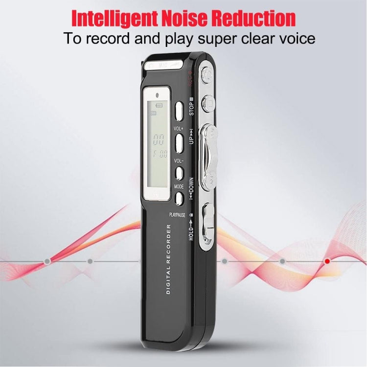 Grabadora de voz digital de 8 GB, reproductor MP3 dictáfono, soporte para grabación telefónica, función VOX, fuente de alimentación: 2 pilas AAA (negro)