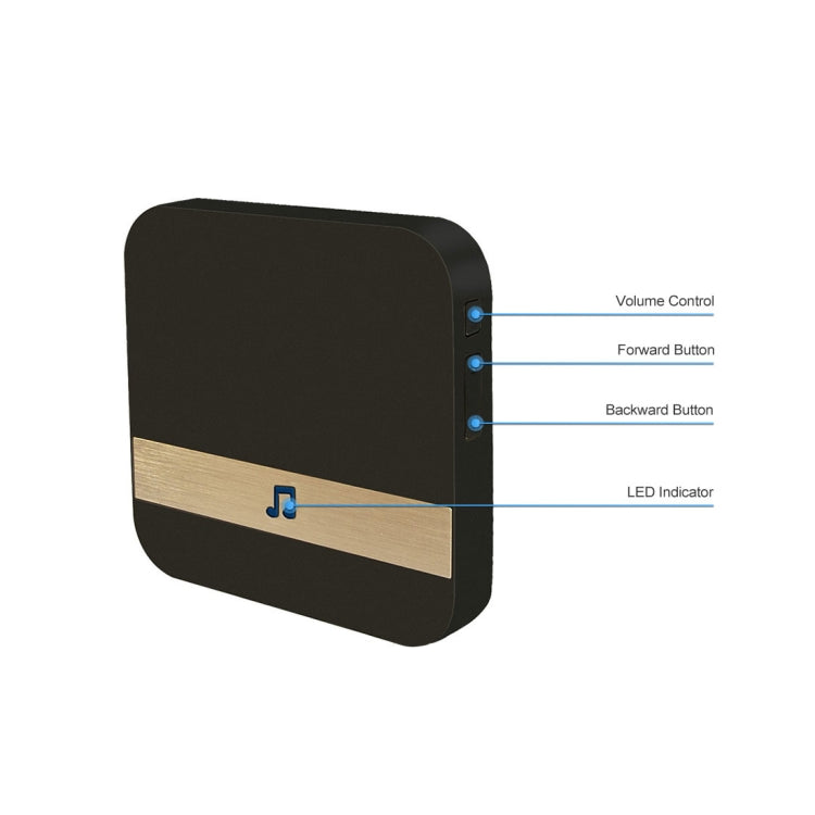 Receptor de timbre B10, 52 campanas, 110dB, herramientas para puerta de casa de bajo consumo de energía, enchufe de EE. UU., CA 90-260V, B10 Gold US Plug, B10 Black US Plug, B10 White US Plug