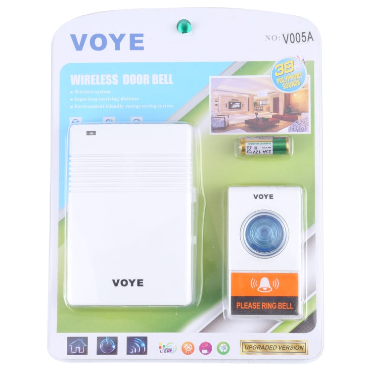 Timbre remoto inalámbrico VOYE V005A con 38 sonidos de polifonía, V005A
