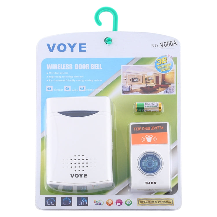 VOYE V006A Timbre inalámbrico con control remoto de música para el hogar con 38 sonidos de polifonía, V006A