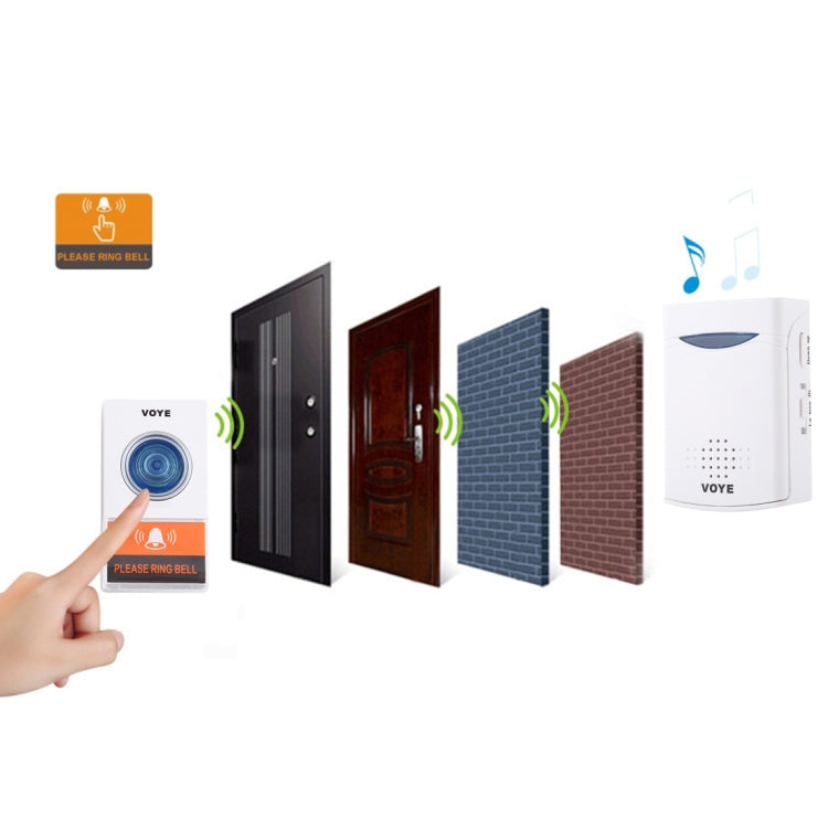 VOYE V006A Timbre inalámbrico con control remoto de música para el hogar con 38 sonidos de polifonía, V006A