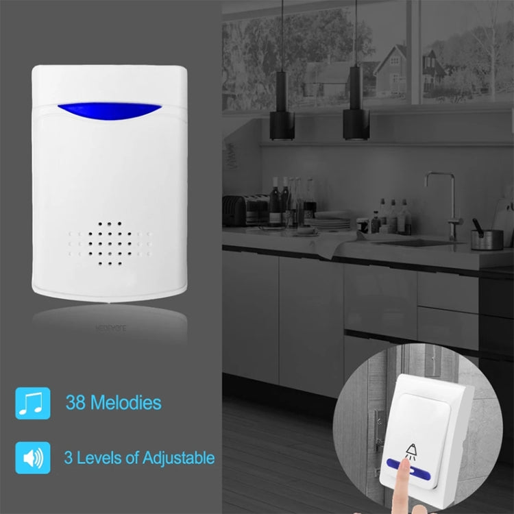 Timbre de puerta con timbre de control remoto inalámbrico VOYE V006B2 con doble receptor, V006B2