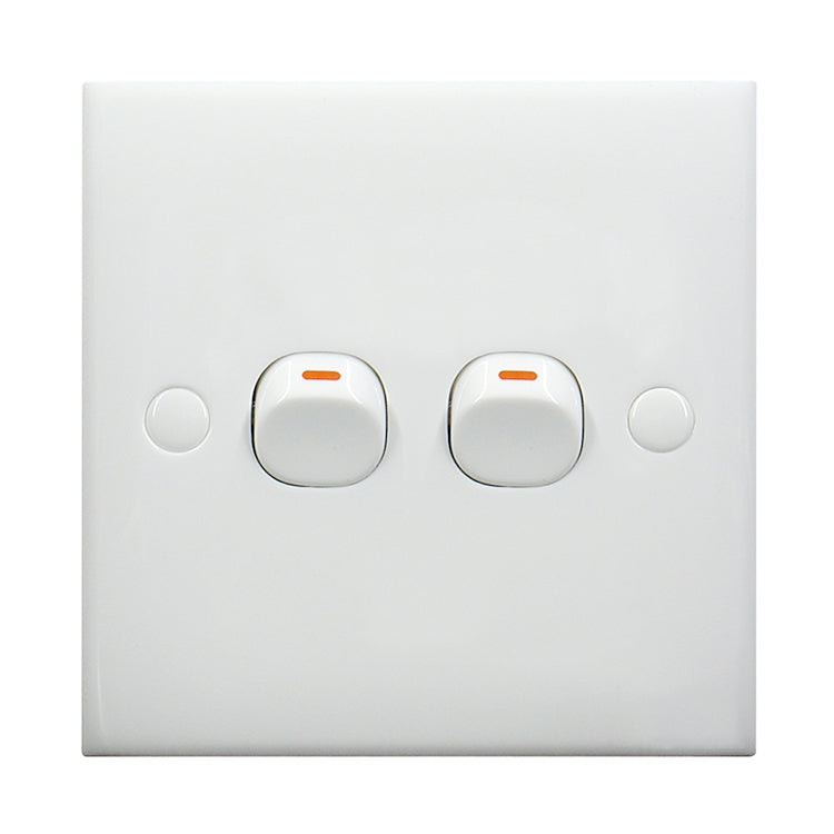 Interruptor de pared eléctrico (Tamaño: 86 x 86 mm), 2 Switch