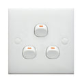 Interruptor de pared eléctrico (Tamaño: 86 x 86 mm), 3 Switch