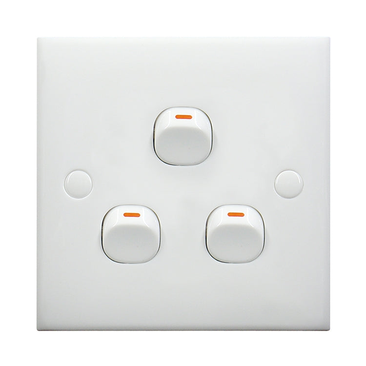 Interruptor de pared eléctrico (Tamaño: 86 x 86 mm), 3 Switch
