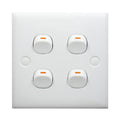 Interruptor de pared eléctrico (Tamaño: 86 x 86 mm), 4 Switch
