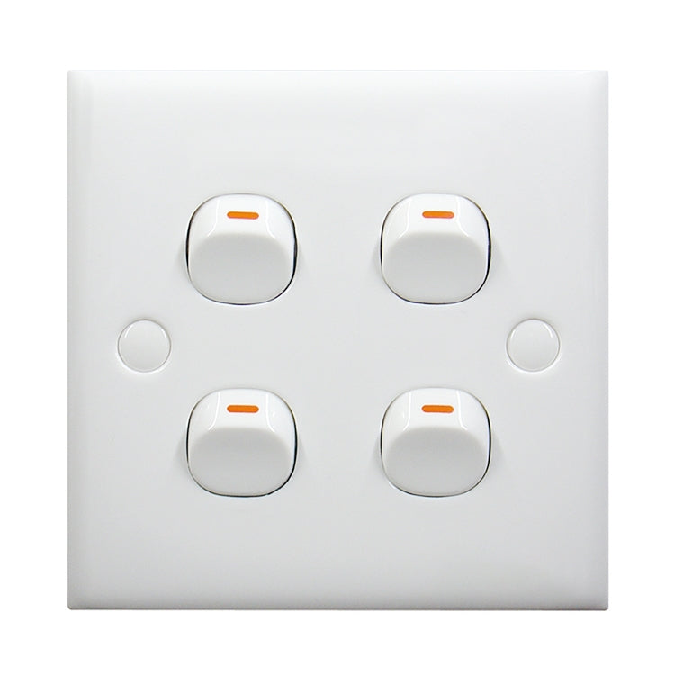 Interruptor de pared eléctrico (Tamaño: 86 x 86 mm), 4 Switch