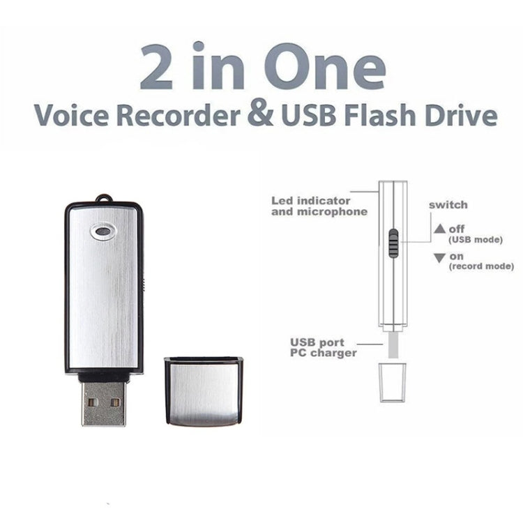 Grabadora de voz USB + disco flash USB de 8 GB, 8GB