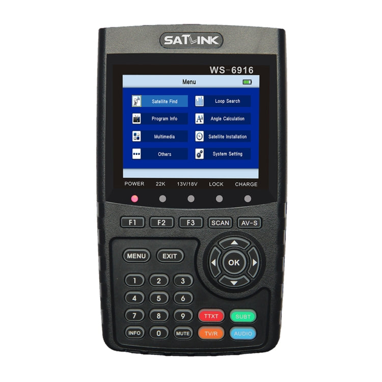 SATLINK WS6916 Medidor Buscador de Señal Satélite Digital, Pantalla TFT LCD de 3,5 Pulgadas, Soporte DVB-S/S2, MPEG-2/MPEG-4, WS6916