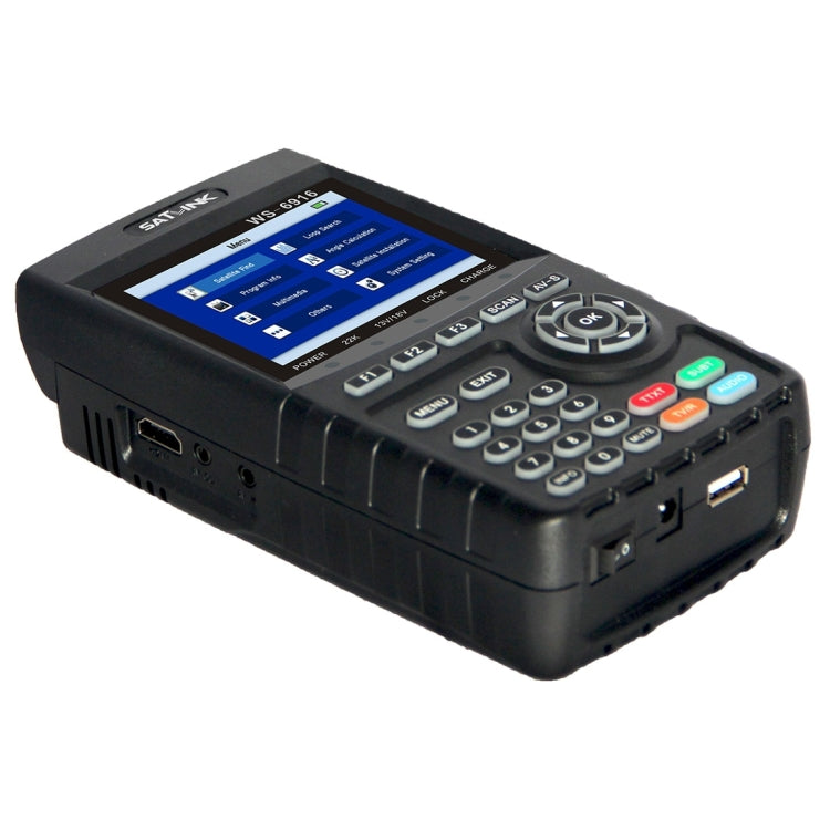 SATLINK WS6916 Medidor Buscador de Señal Satélite Digital, Pantalla TFT LCD de 3,5 Pulgadas, Soporte DVB-S/S2, MPEG-2/MPEG-4, WS6916