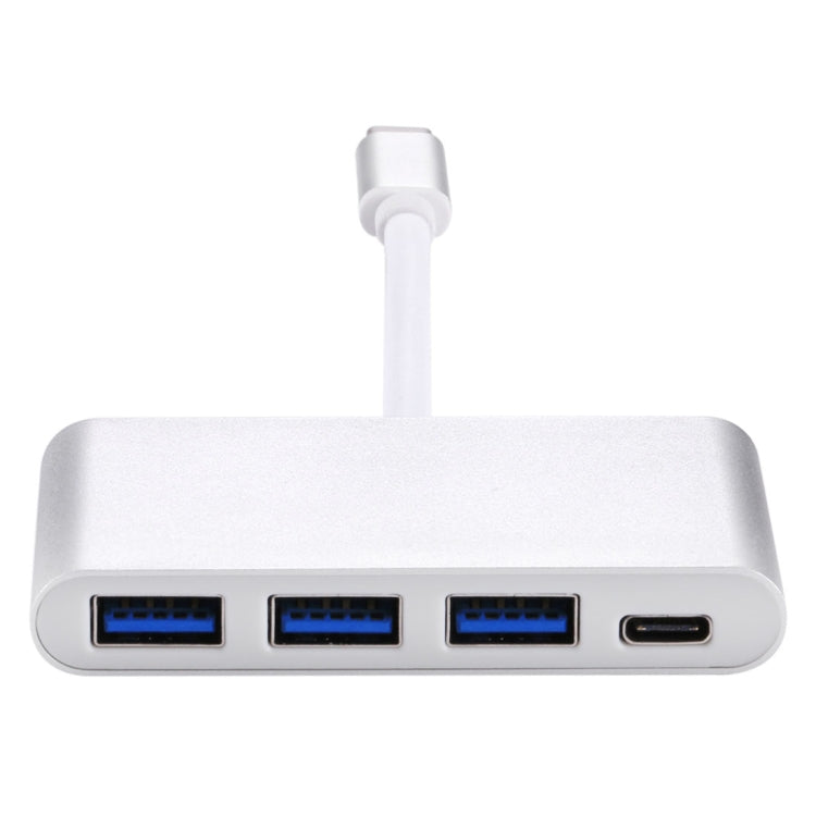4 en 1 3 puertos USB 3.0 y adaptador divisor de concentrador USB-C / Type-C hembra a USB-C / Type-C macho, 3xUSB 3.0+Type-c
