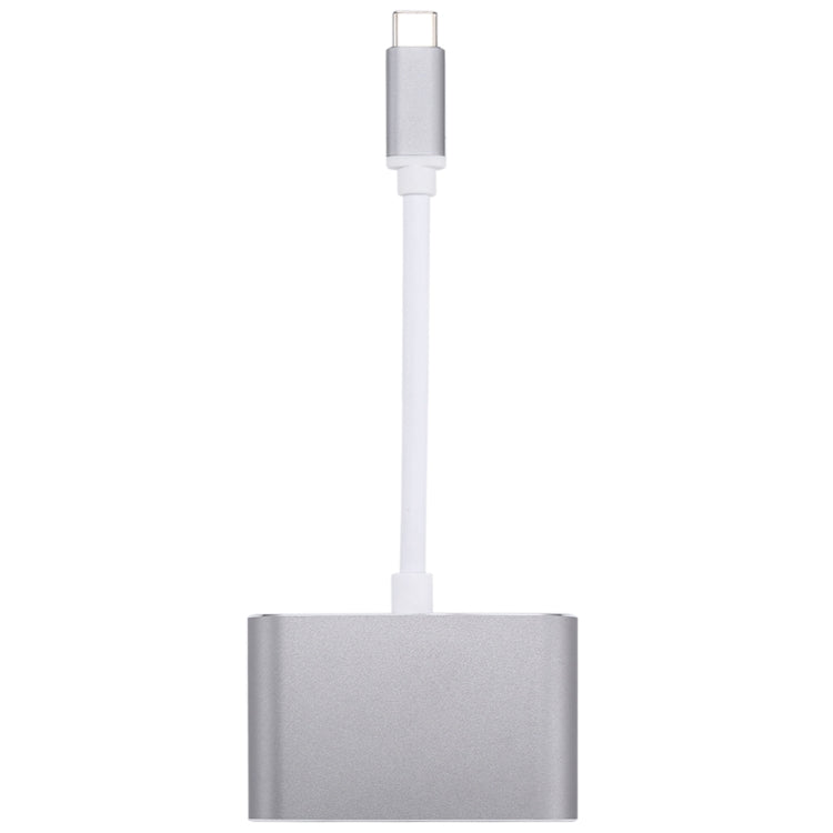 Adaptador divisor de concentrador 2 en 1 VGA y HDMI hembra a USB-C / Type-C macho, VGA+HDMI