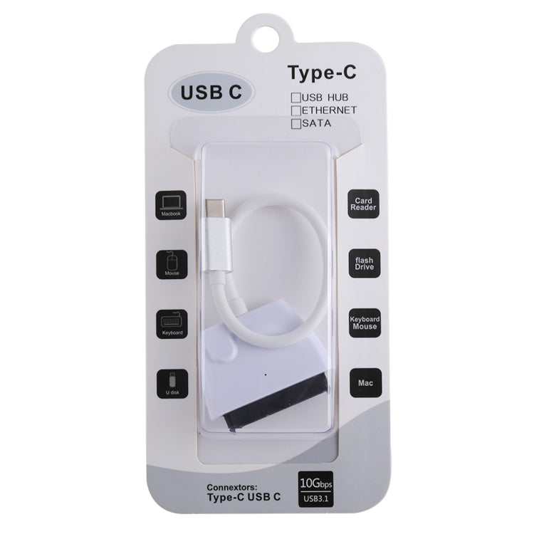 Convertidor de cable adaptador de disco duro USB-C / Type-C a SATA de 22 pines, longitud total: aproximadamente 23 cm