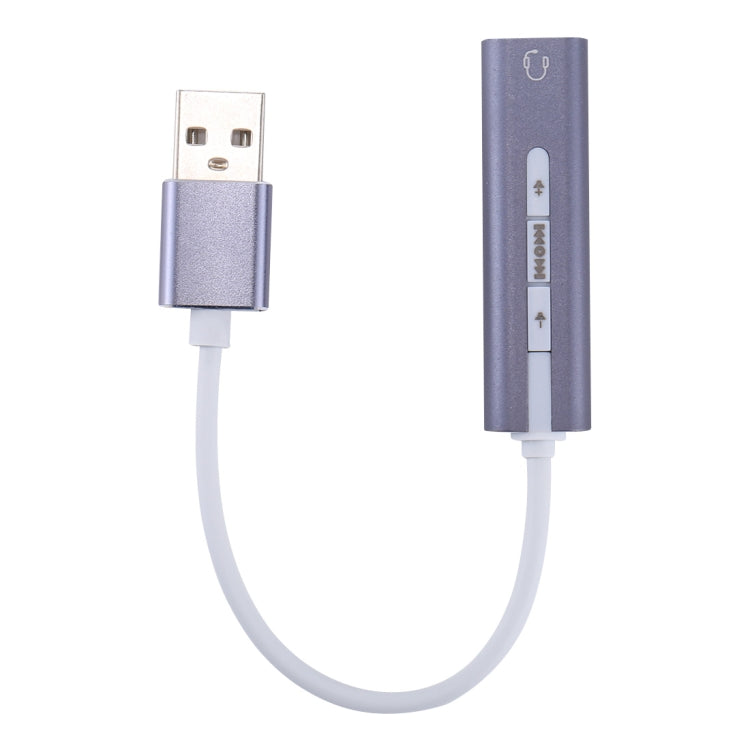 Carcasa de aluminio Conector de 3,5 mm Tarjeta de sonido USB externa HIFI Magic Voice Adaptador de 7.1 canales Unidad gratuita para computadora, escritorio, parlantes, auriculares, USB Port Grey, USB Port Silver, USB Port Black