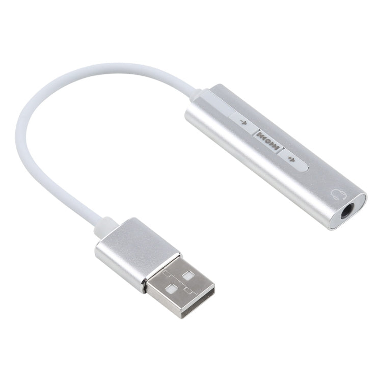 Carcasa de aluminio Conector de 3,5 mm Tarjeta de sonido USB externa HIFI Magic Voice Adaptador de 7.1 canales Unidad gratuita para computadora, escritorio, parlantes, auriculares, USB Port Grey, USB Port Silver, USB Port Black
