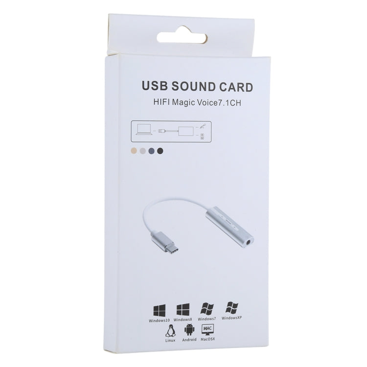 Carcasa de aluminio, conector de 3,5mm, USB-C externo/tarjeta de sonido tipo C, Adaptador convertidor de canales HIFI Magic Voice 7,1, unidad libre, USB Type-C Port Grey, USB Type-C Port Silver, USB Type-C Port Black