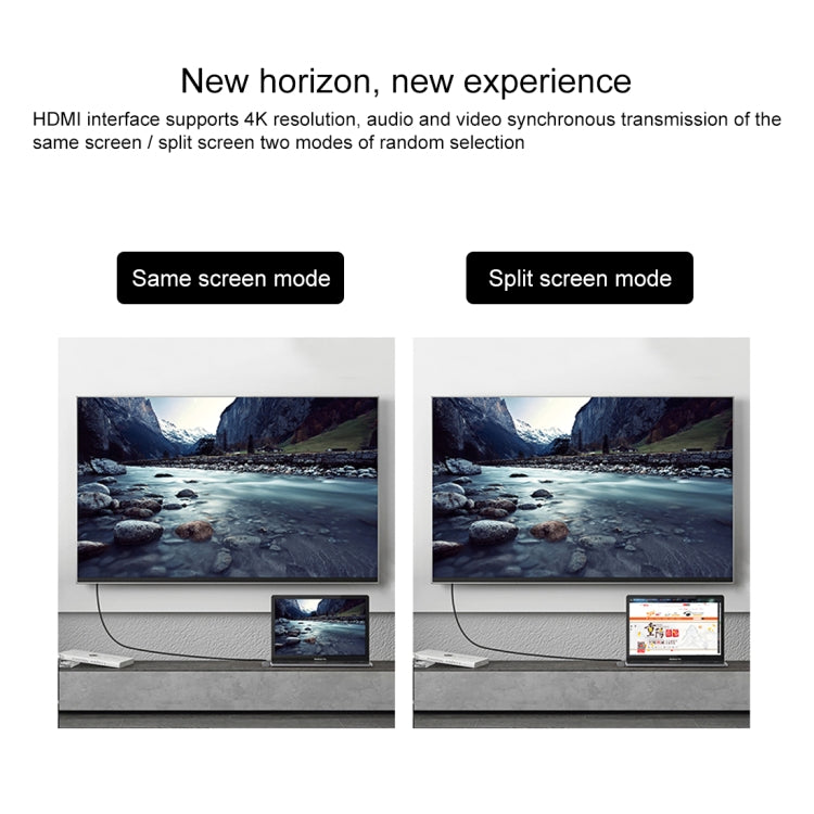 Doble puerto USB-C / Type-C a PD + USB 3.0 + Adaptador HUB de extensión multifuncional HDMI