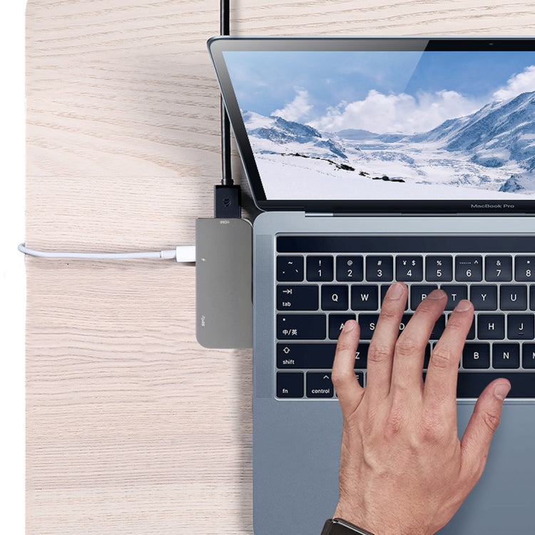 Doble puerto USB-C / Type-C a PD + USB 3.0 + Adaptador HUB de extensión multifuncional HDMI