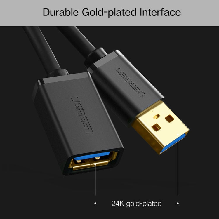 Ugreen Cable de extensión de transmisión de súper velocidad de sincronización de datos macho a hembra USB 3.0 de 1 m, Length: 1m