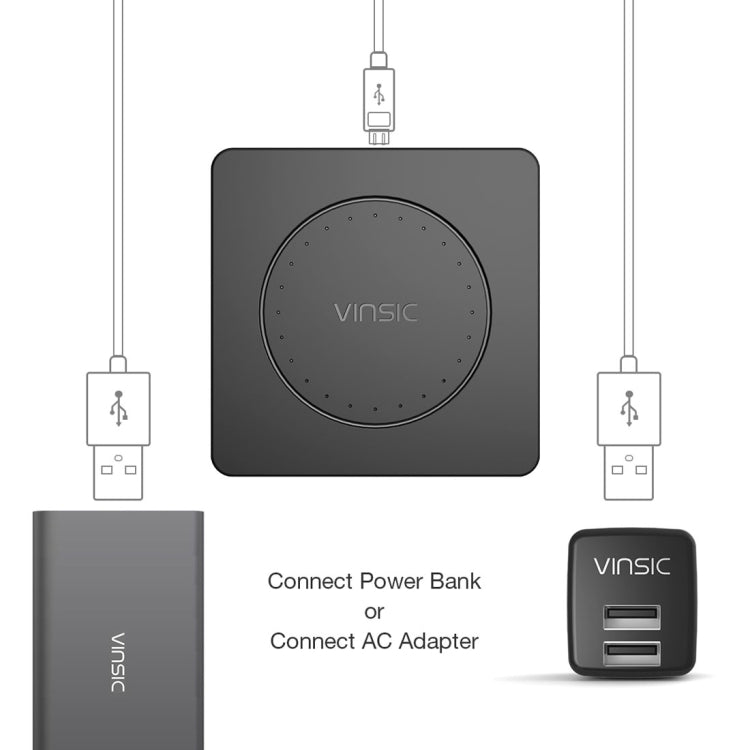 Cargador inalámbrico portátil estándar Qi con salida Vinsic 5V 1A, Vinsic