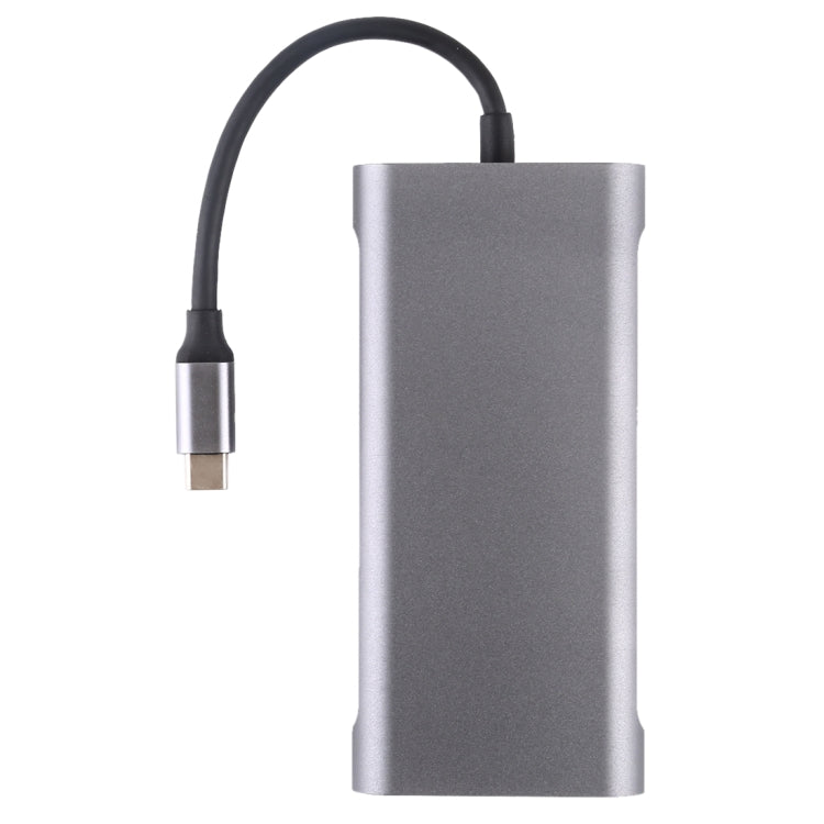 11 en 1 VGA + Puerto LAN + 4 x USB 3.0 + Tarjeta SD / TF + HDMI + Puerto de Audio + Adaptador USB-C / Type-C Hembra a USB-C / Type-C HUB, 11 Ports to Type-C