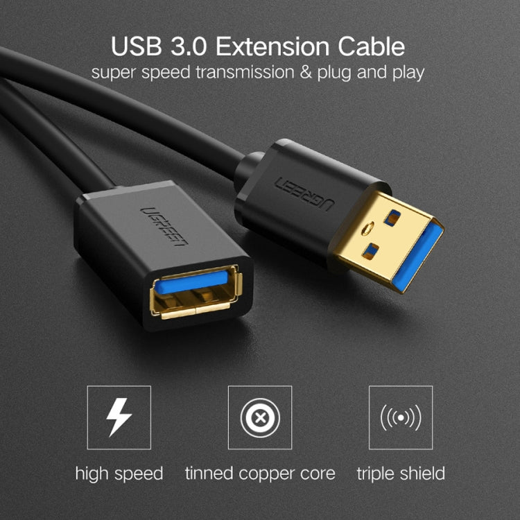 Ugreen 3m USB 3.0 macho a hembra Cable de extensión de transmisión de súper velocidad de sincronización de datos, Length: 3m