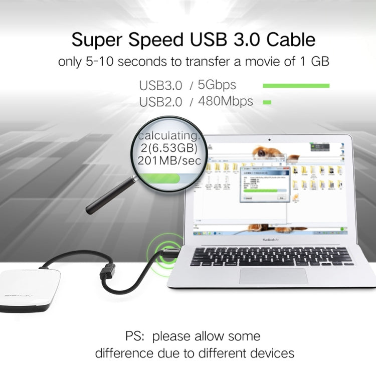 Ugreen 3m USB 3.0 macho a hembra Cable de extensión de transmisión de súper velocidad de sincronización de datos, Length: 3m
