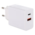 24W PD + QC3.0 Cargador rápido Adaptador de corriente Adaptador de enchufe Enchufe de la UE, 24W EU Plug