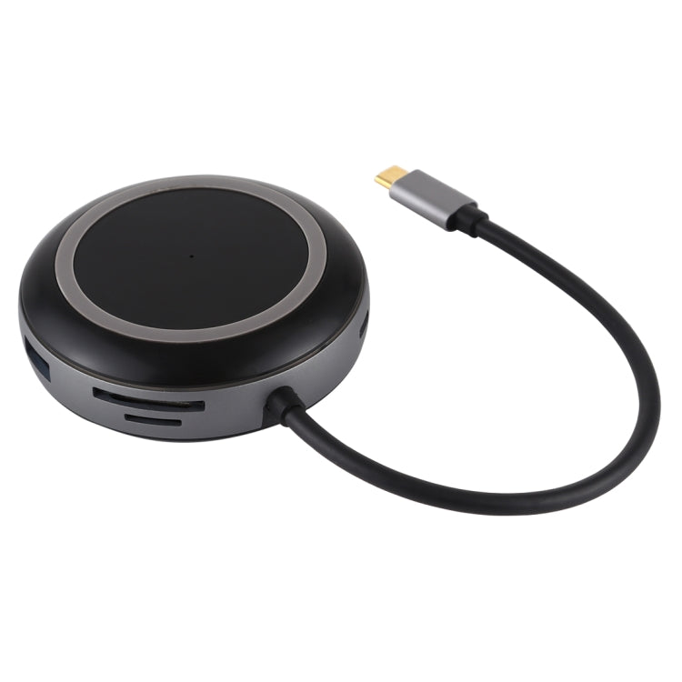 USB-C / Type-C a USB 3.0 x 3 + USB-C / Type-C + HDMI + RJ45 + Lector de tarjetas SD / TF Adaptador HUB multifunción