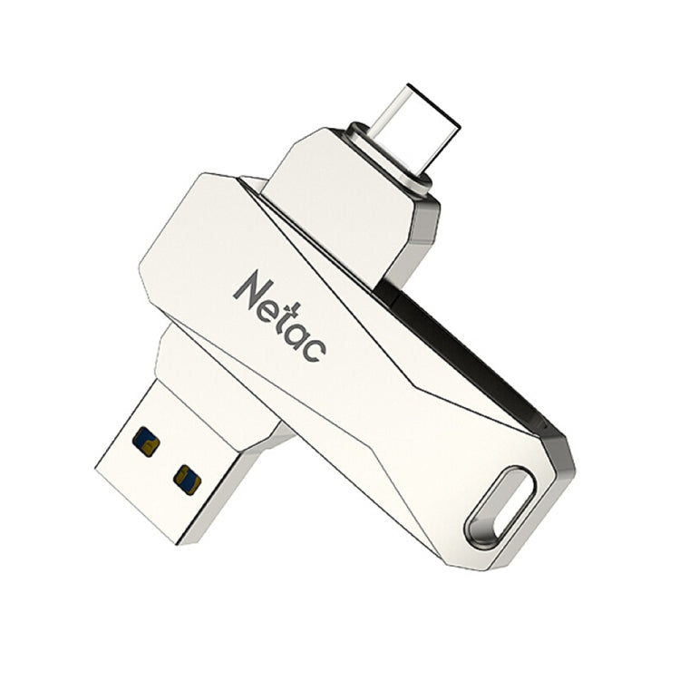 Netac U782C 128GB USB-C / Type-C + USB 3.0 Unidad flash de aleación de zinc con rotación de 360 grados OTG U Disk, 128GB