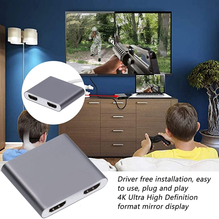 Salida de interfaz HDMI dual 4K Ultra HD a adaptador USB-C/Tipo-C, 9175B