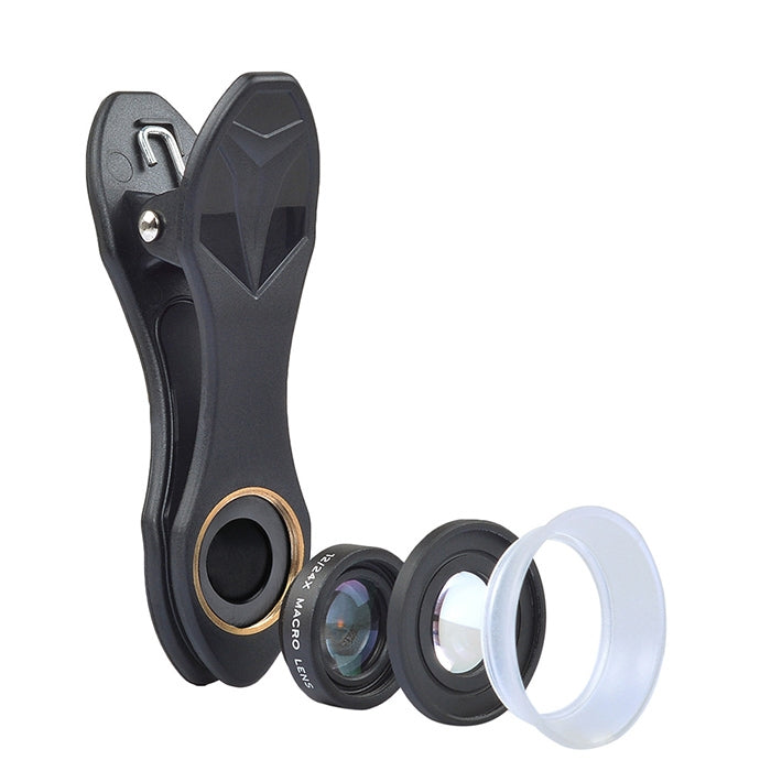 APEXEL APL-24X-H 2 en 1 Lente macro externa universal para teléfono móvil 12X y 24X con parasol